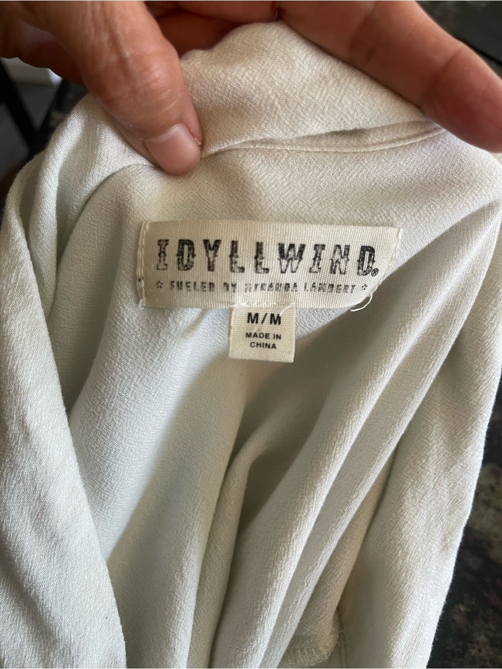 Idyllwind Ivory Lace-Trim Buttoned Peasant Blouse - Picture 8 of 8